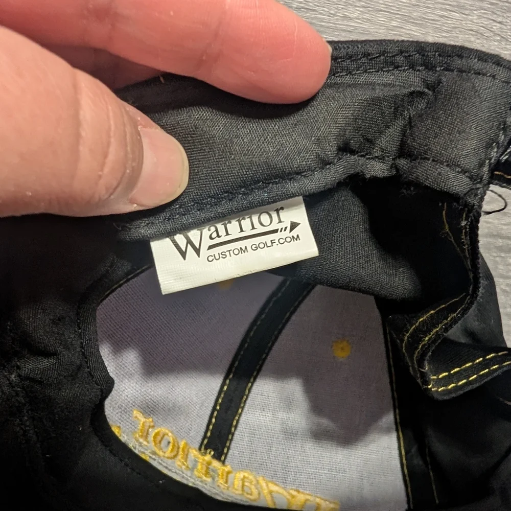 Warrior Custom Golf Club Hat Black Stitched Black Yellow Adjustable Cap Hat